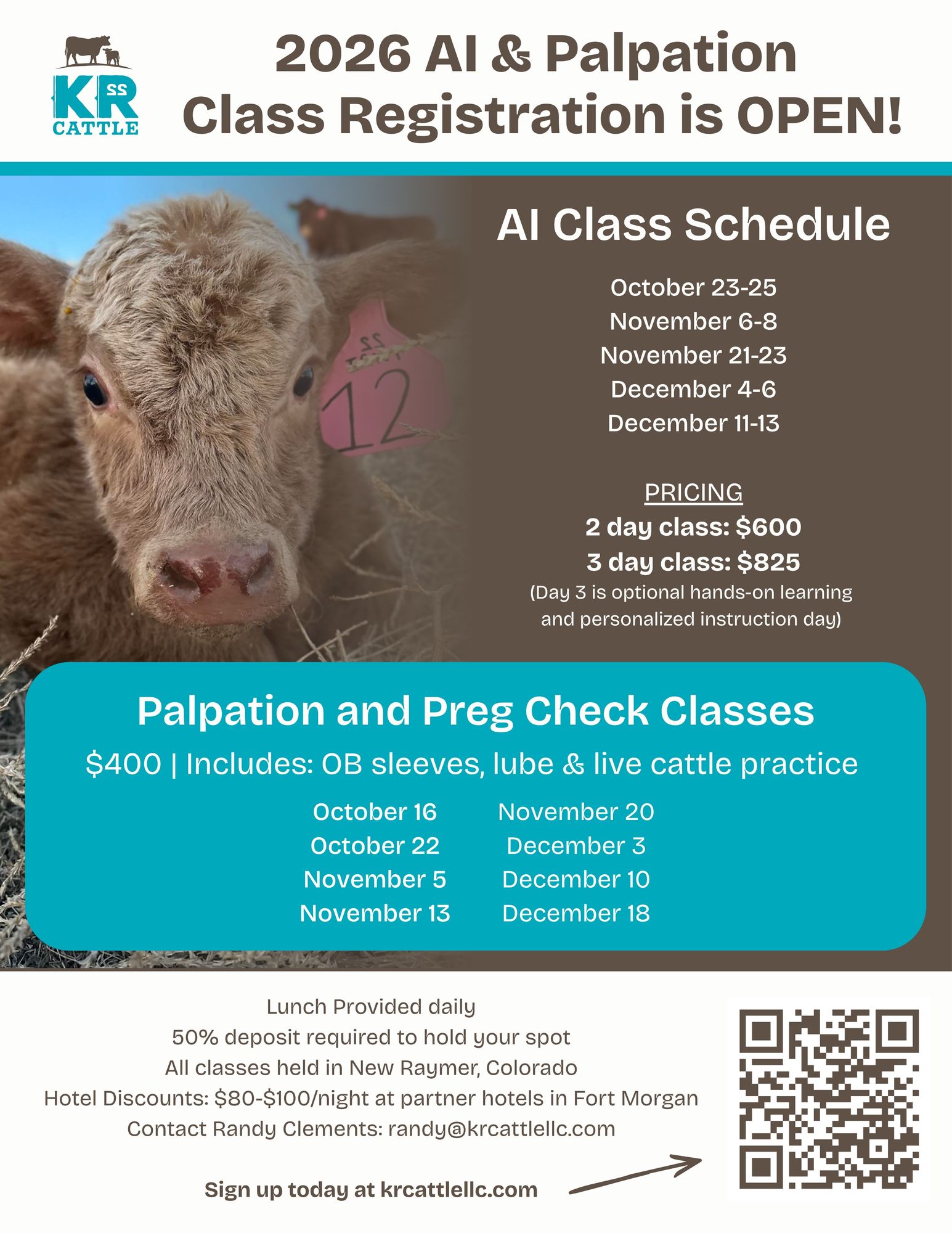 Artificial Insemination and Preg Checking Classes | New Raymer, CO